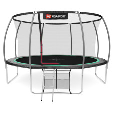 Батут Hop-Sport 14FT Premium 427 см black/green із зовнішньою сіткою
